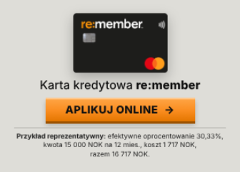 re:member — Karta Kredytowa Mastercard — Karta Kredytowa w Norwegii